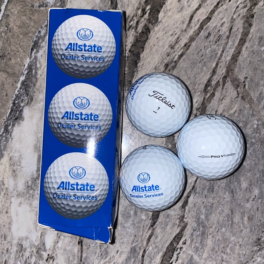 Titleist & Allstate Pro V1 Golf Balls Set of 3 New In Box